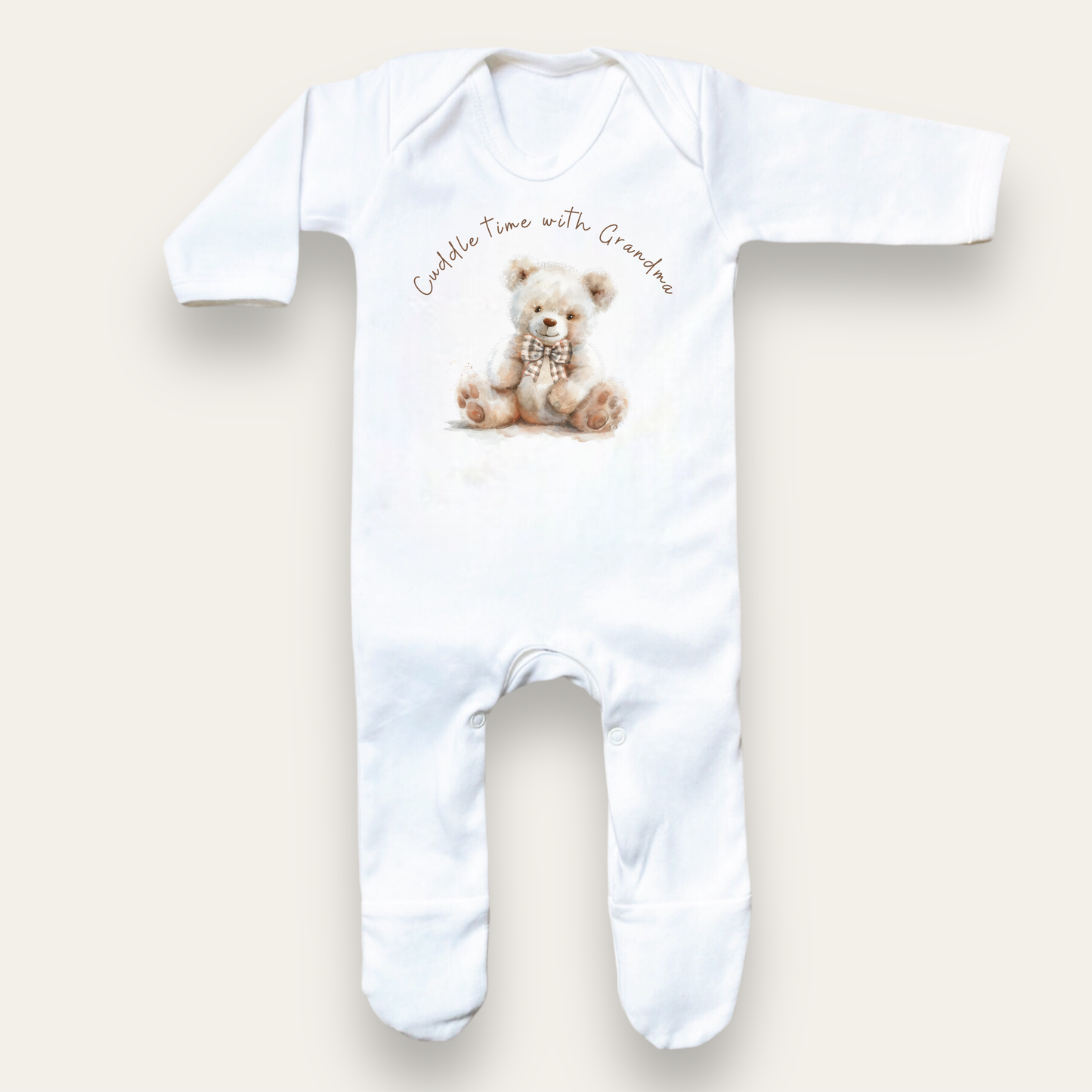 Cuddle time with - Grandma, Grandad, Auntie etc Sleepsuit - Personalise me