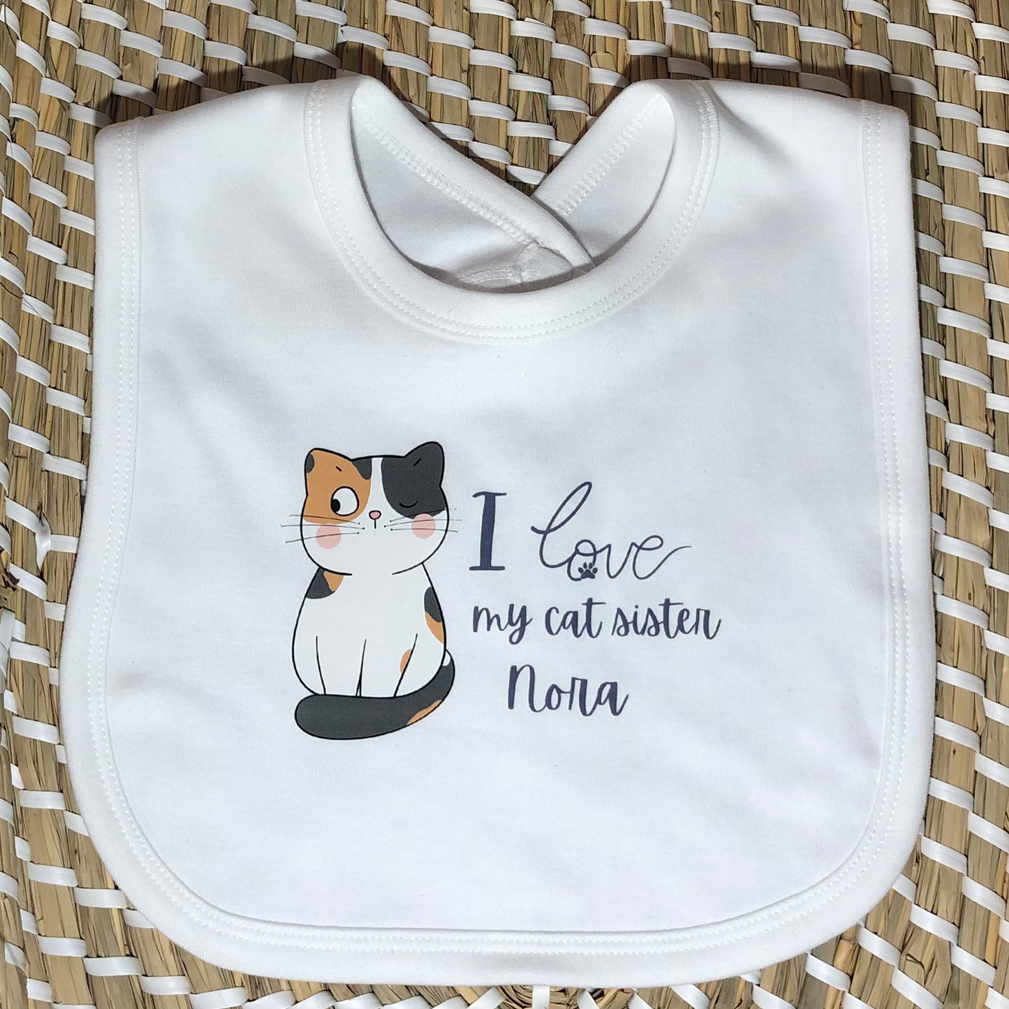 Baby Vest with Cat print - Personalise me