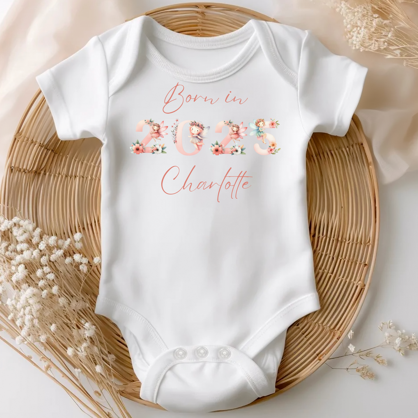 White Body suit Born in 2025- Personalise me