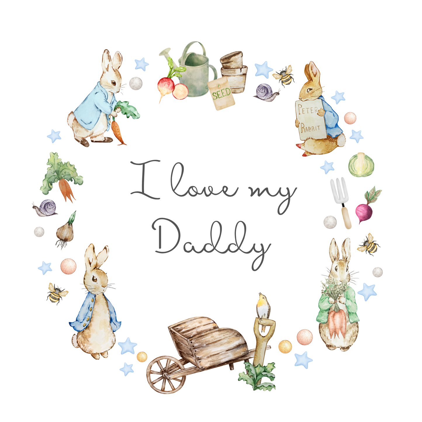 Peter rabbit I love my Mummy / Daddy Sleep suit - Personalise me