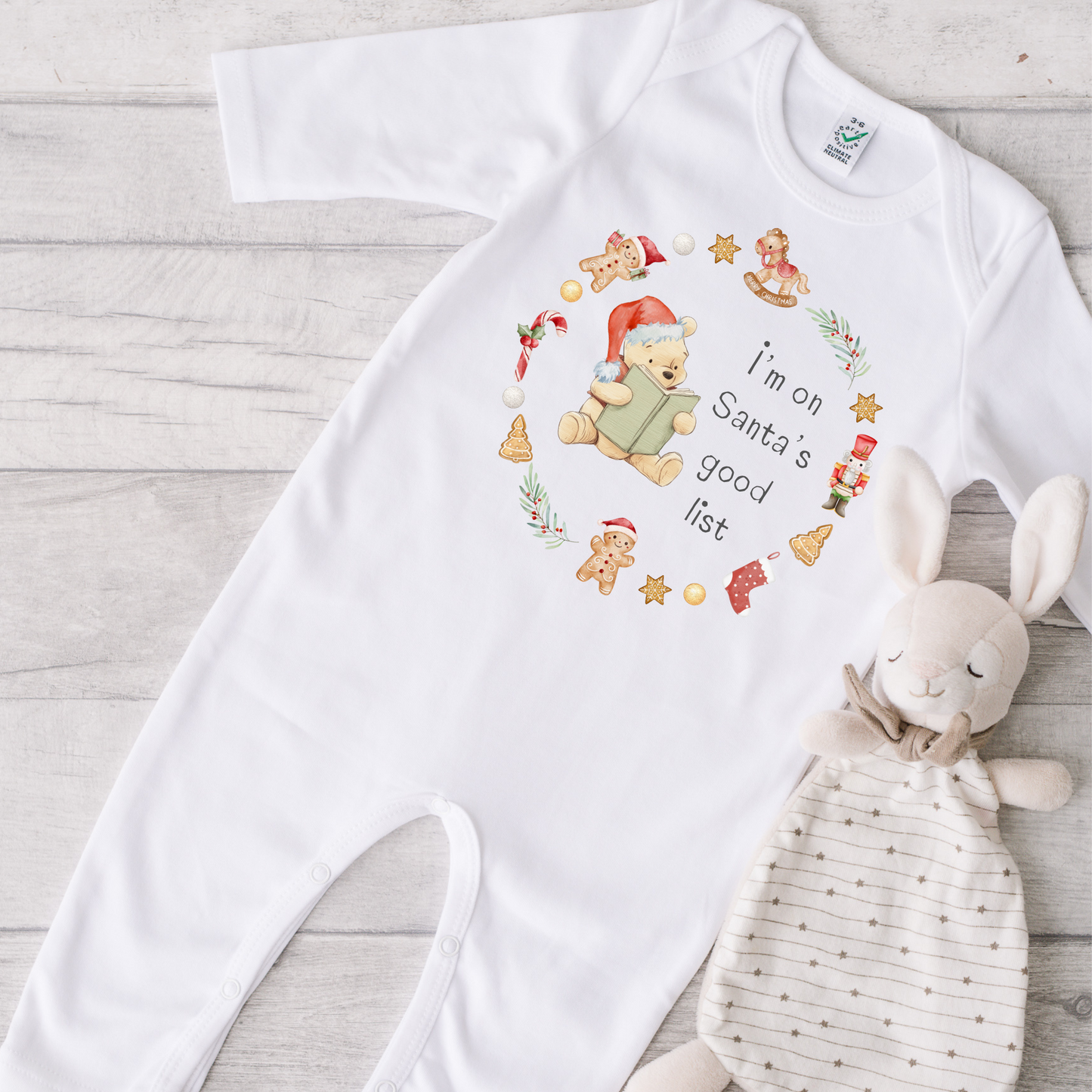 Christmas Pooh Bear Sleepsuit