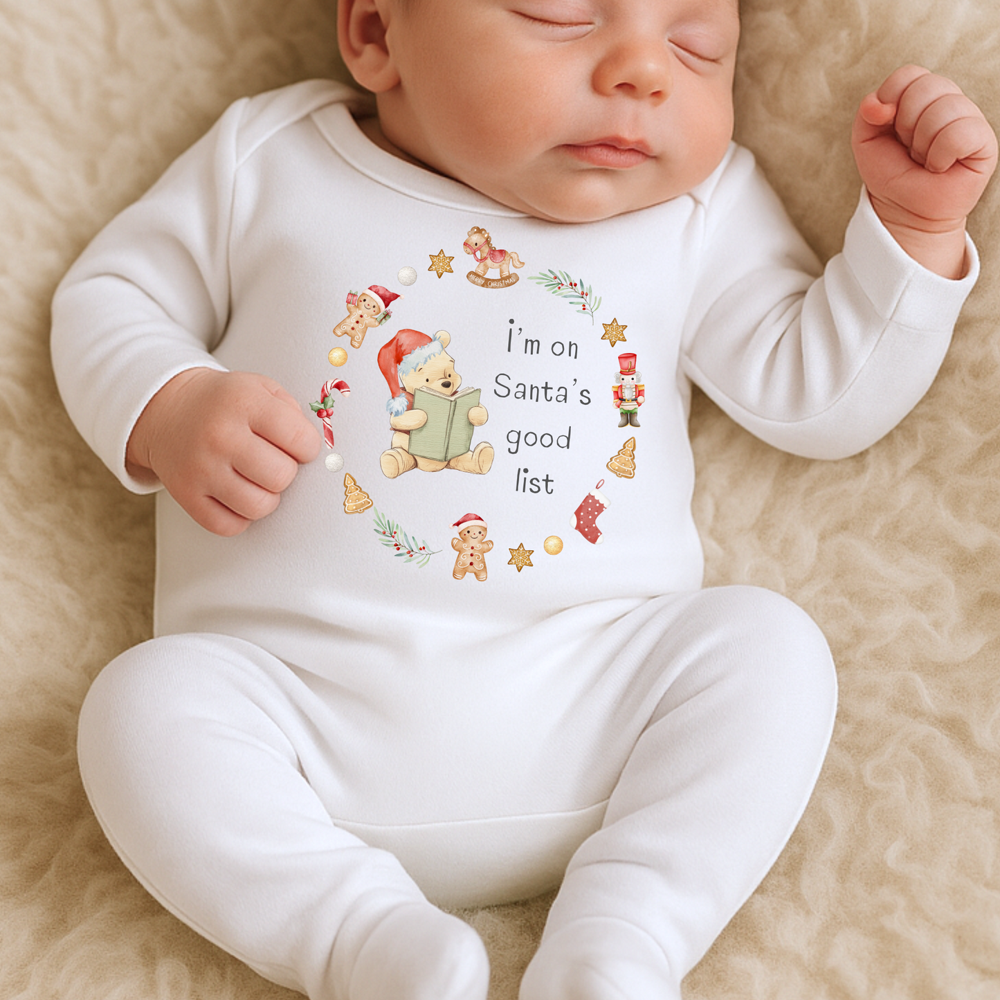 Christmas Pooh Bear Sleepsuit