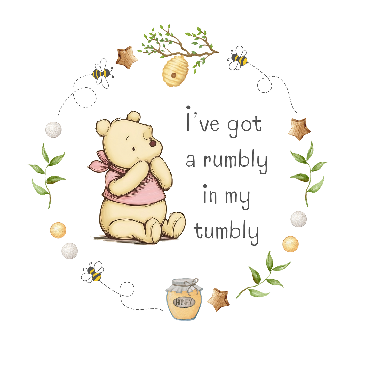 Pink Pooh Bear Bib - Personalise me