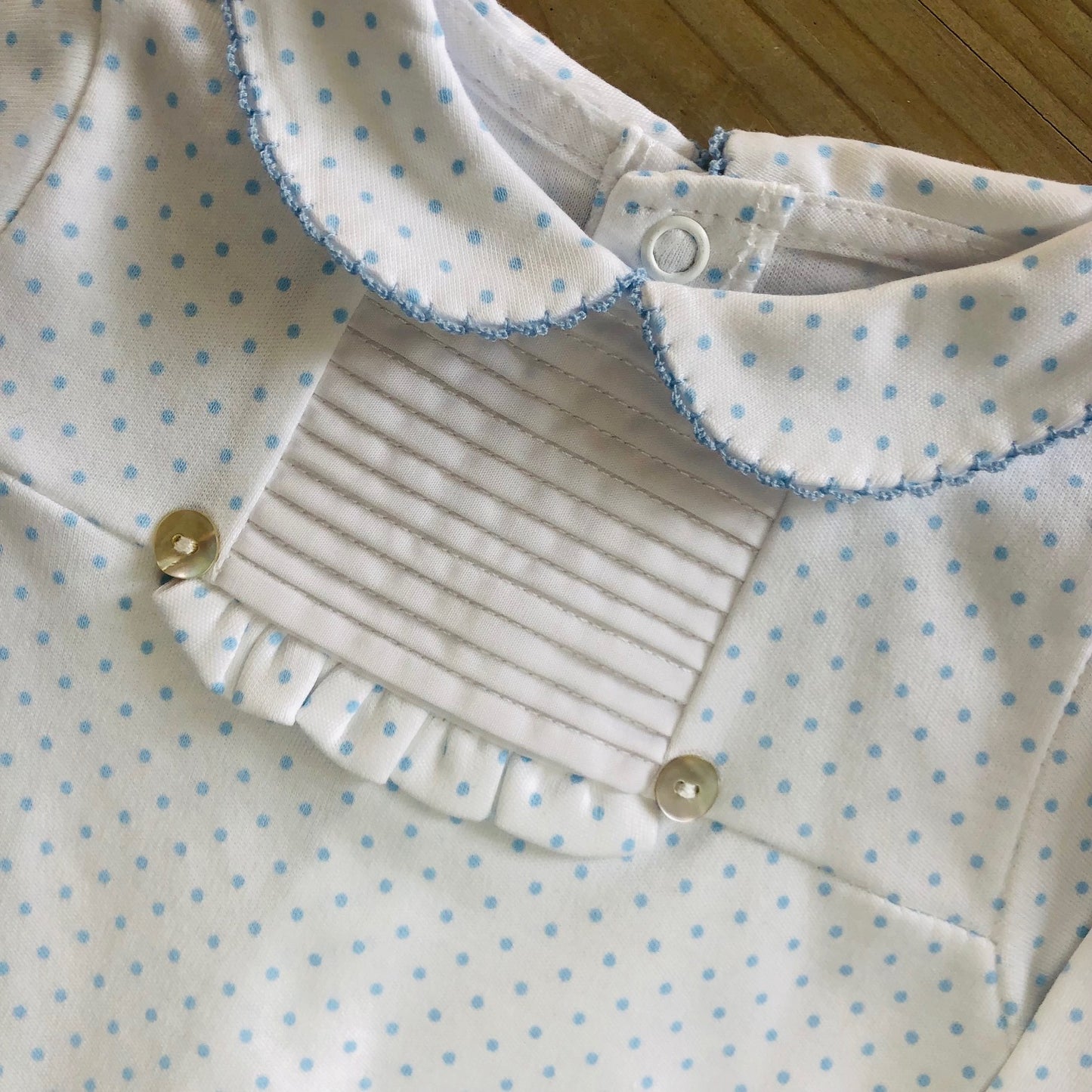 White Sleepsuit with polka dots