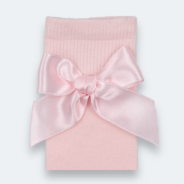 Pink Baby socks with satin bow
