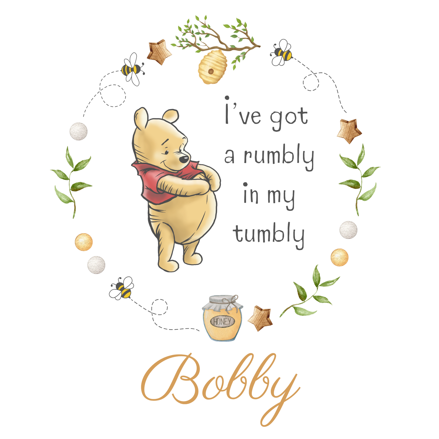 Unisex Pooh Bear Bib - Personalise me