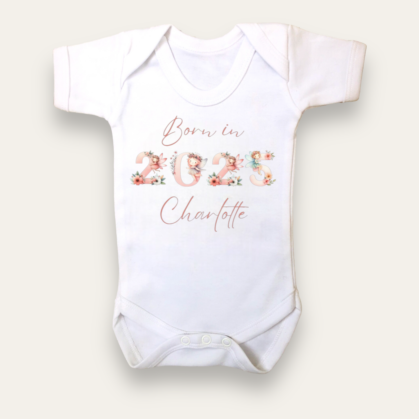 White Body suit Born in 2025- Personalise me