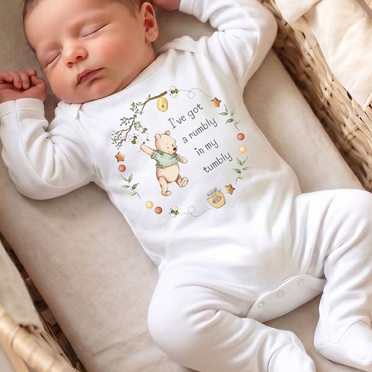 Organic Cotton Honey Bear Sleepsuit