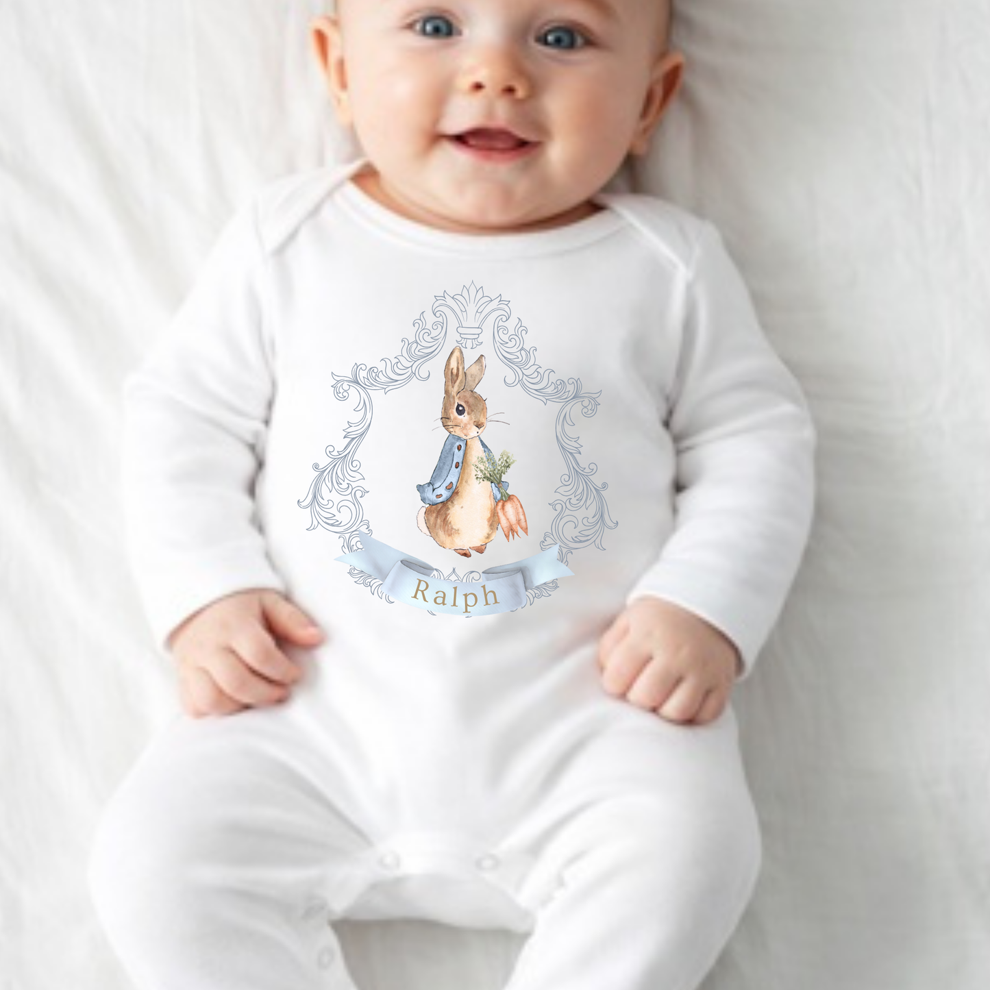 Peter Rabbit Crest Sleepsuit - Personalise me