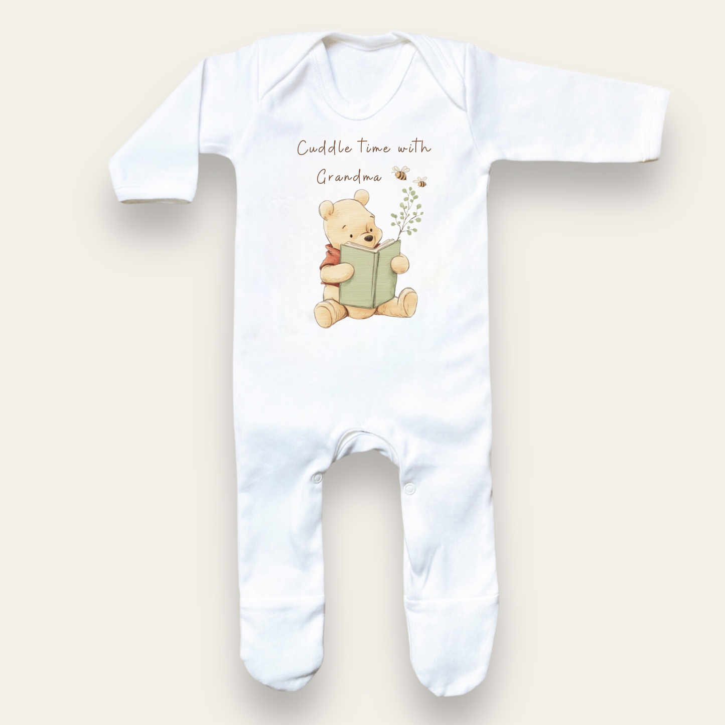Honey Bear Cuddle time Sleep suit - Personalise me