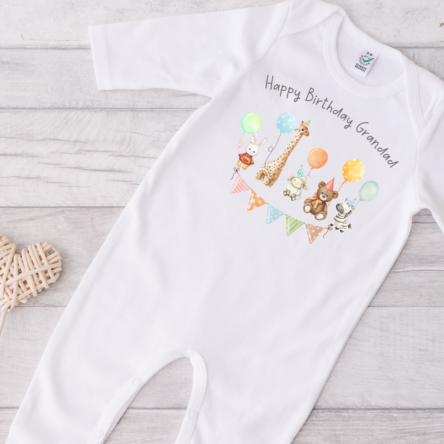 Happy Birthday Balloons Sleepsuit - Personalise me