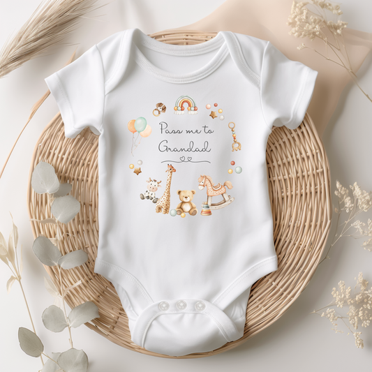 Pass me to- Grandma, Grandad, Auntie Bodysuit - Personalise me