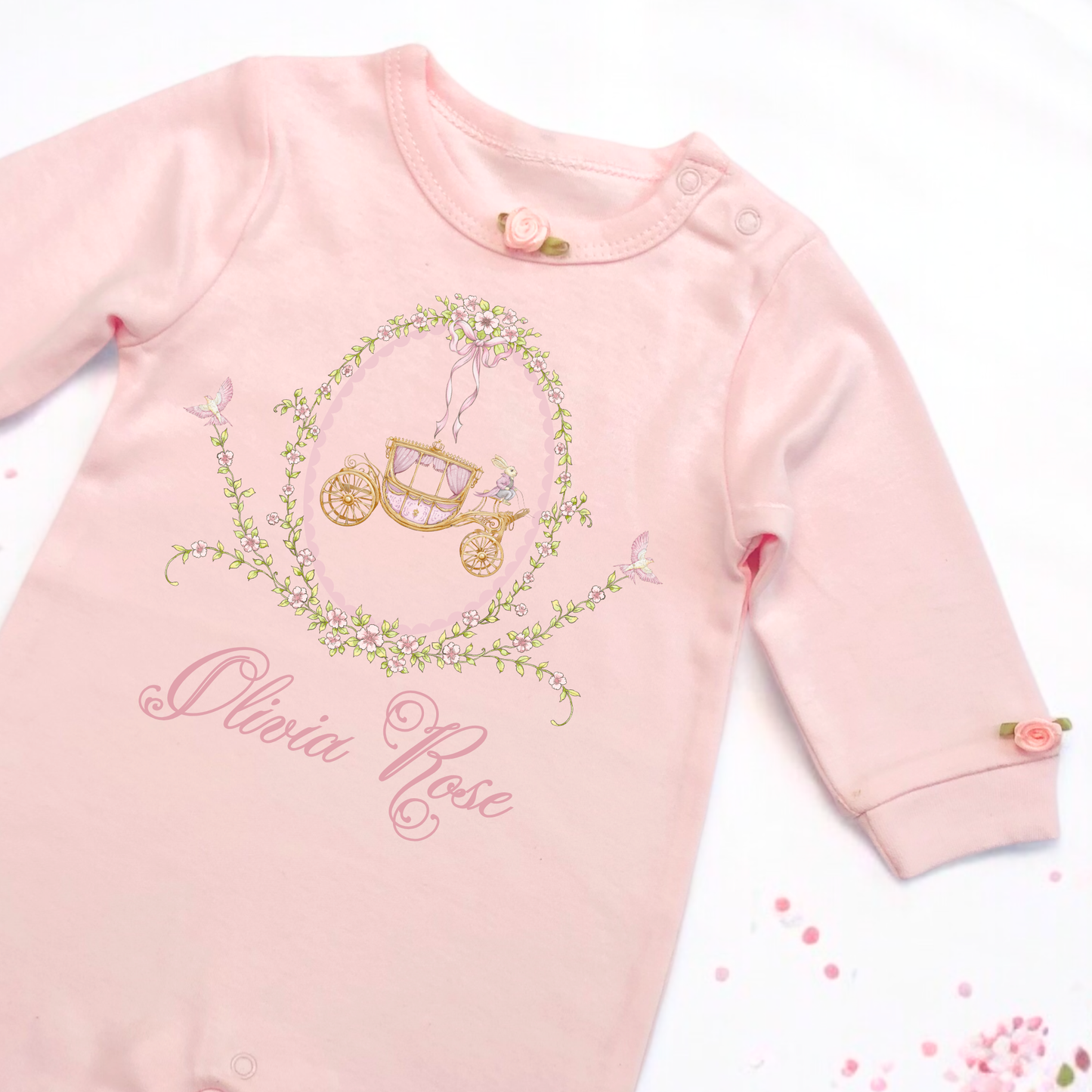 Pink Fairytale carriage Romper - Personalise me