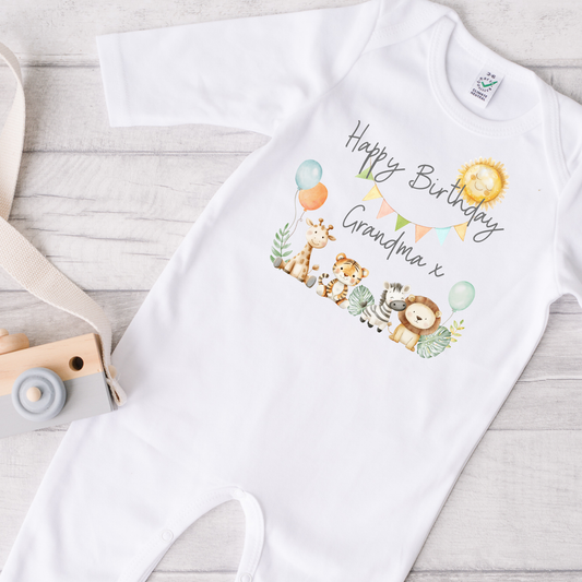 Happy Birthday Sleepsuit - Personalise me