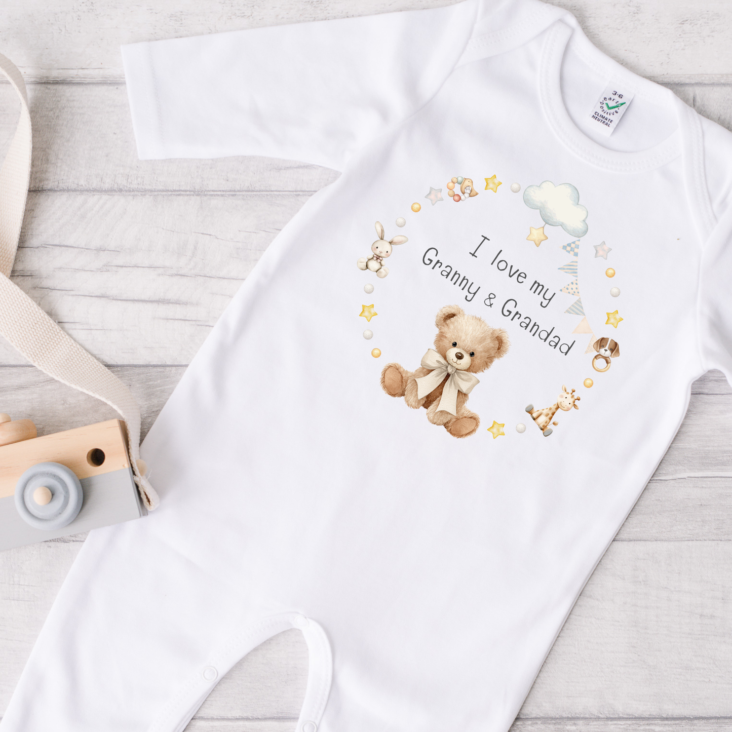 I love my Mummy, Daddy, Grandma personalised Sleepsuit