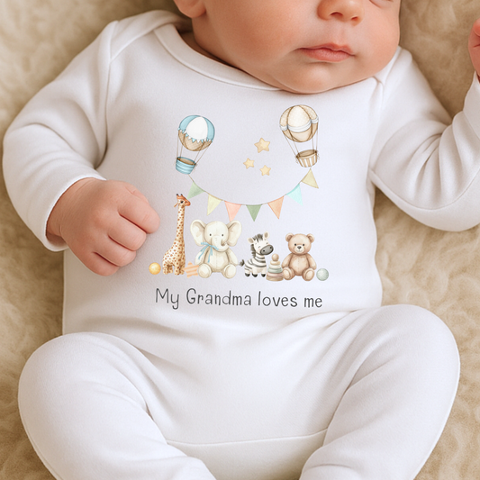 My Grandma loves me Sleepsuit - Personalise me