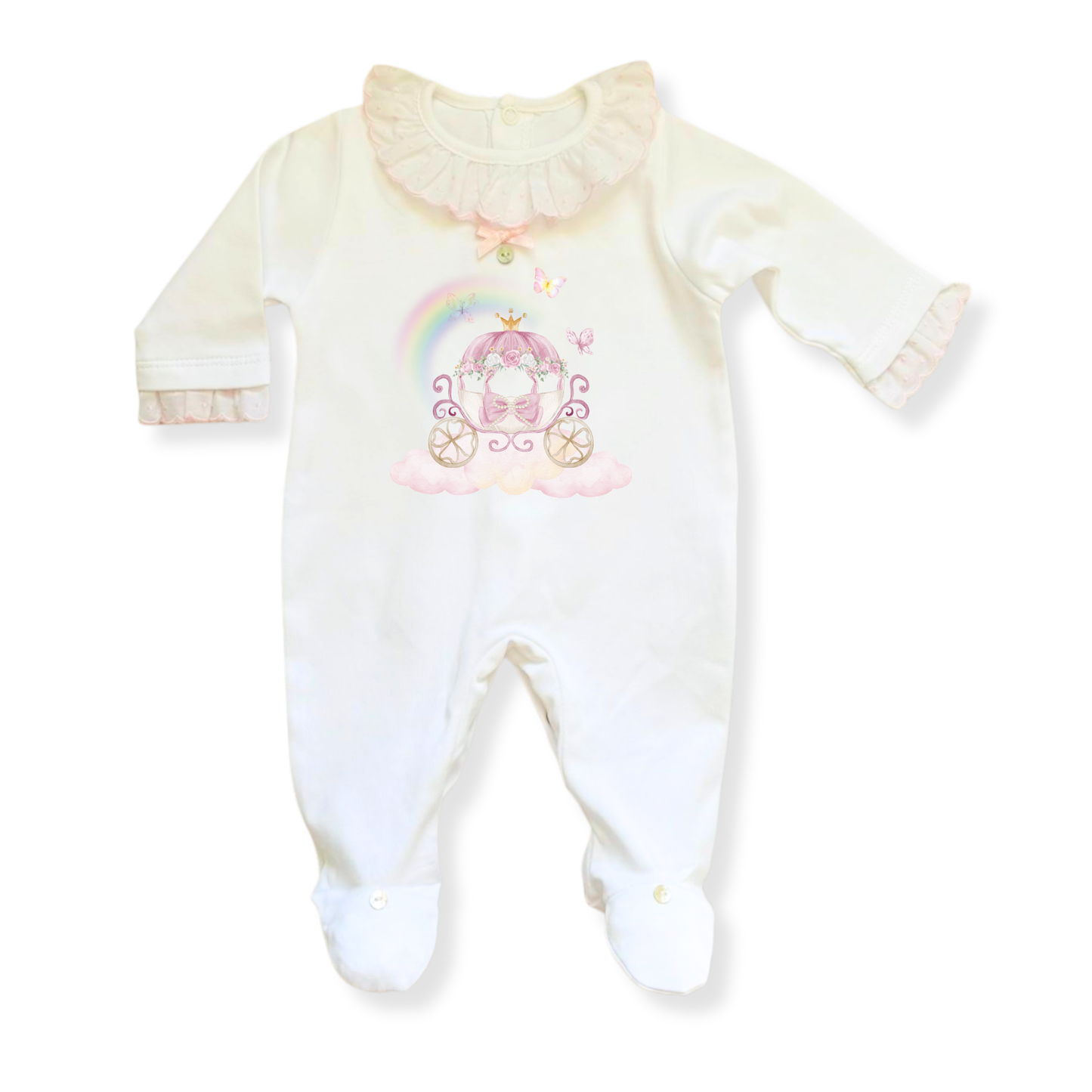 Fairytale Rainbow Carriage  Baby grow