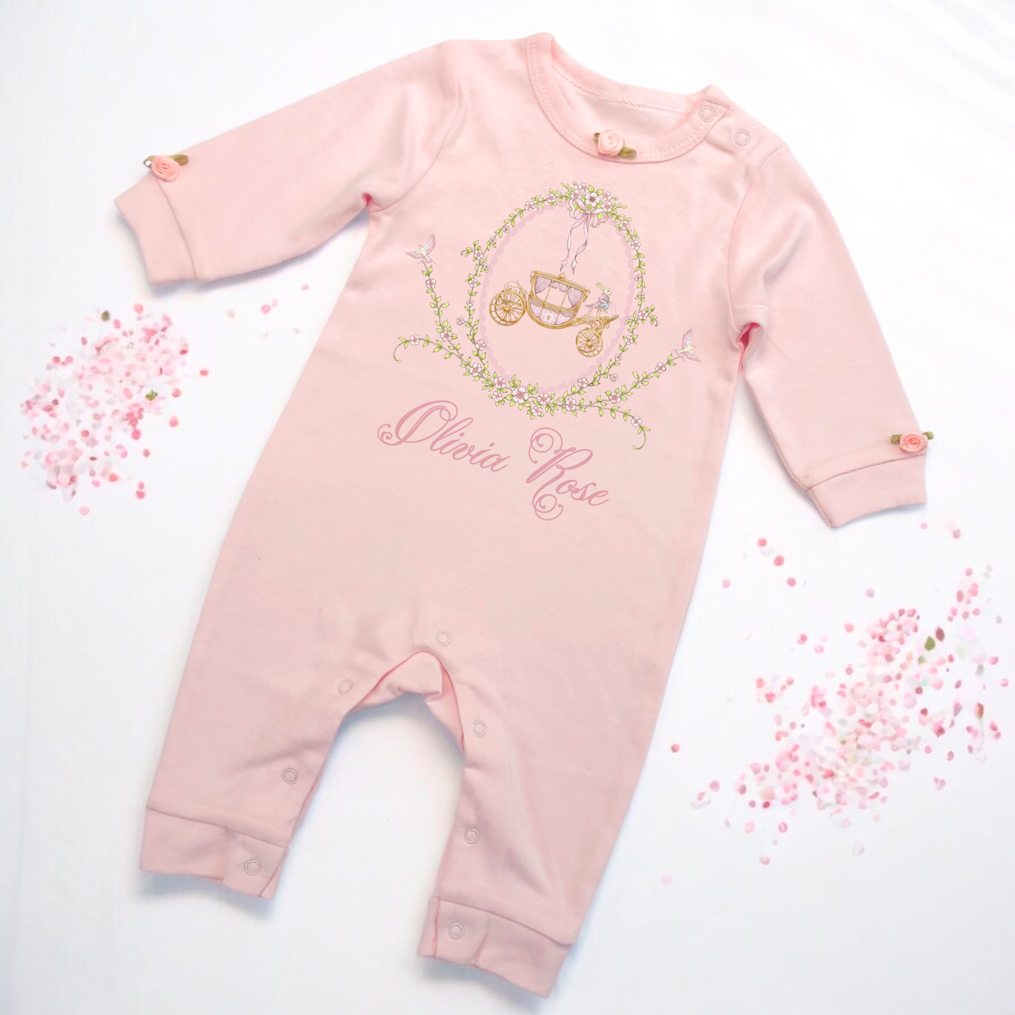 Pink Fairytale carriage Romper - Personalise me