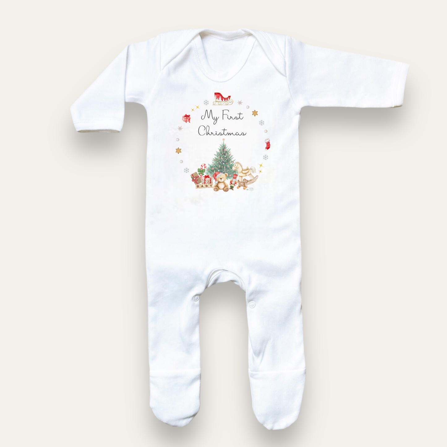 My First Christmas Sleepsuit - Personalise me