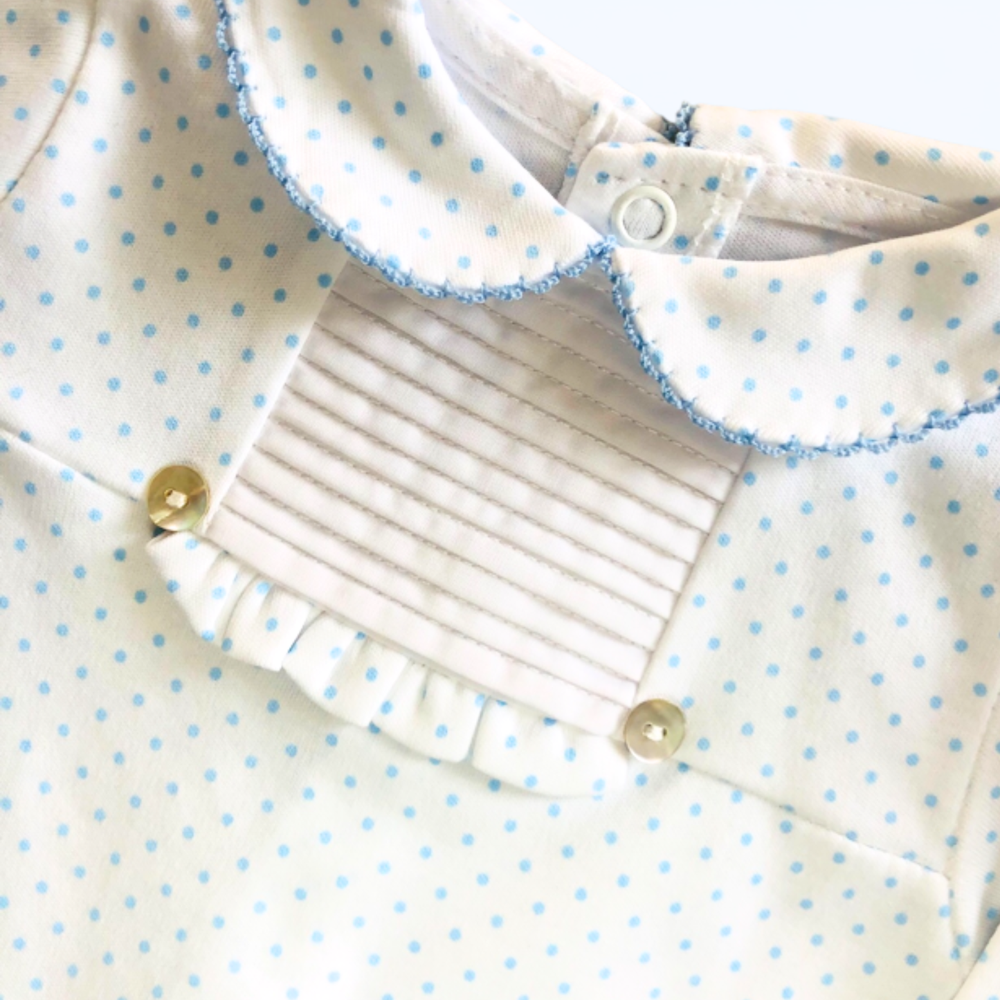 White Sleepsuit with polka dots