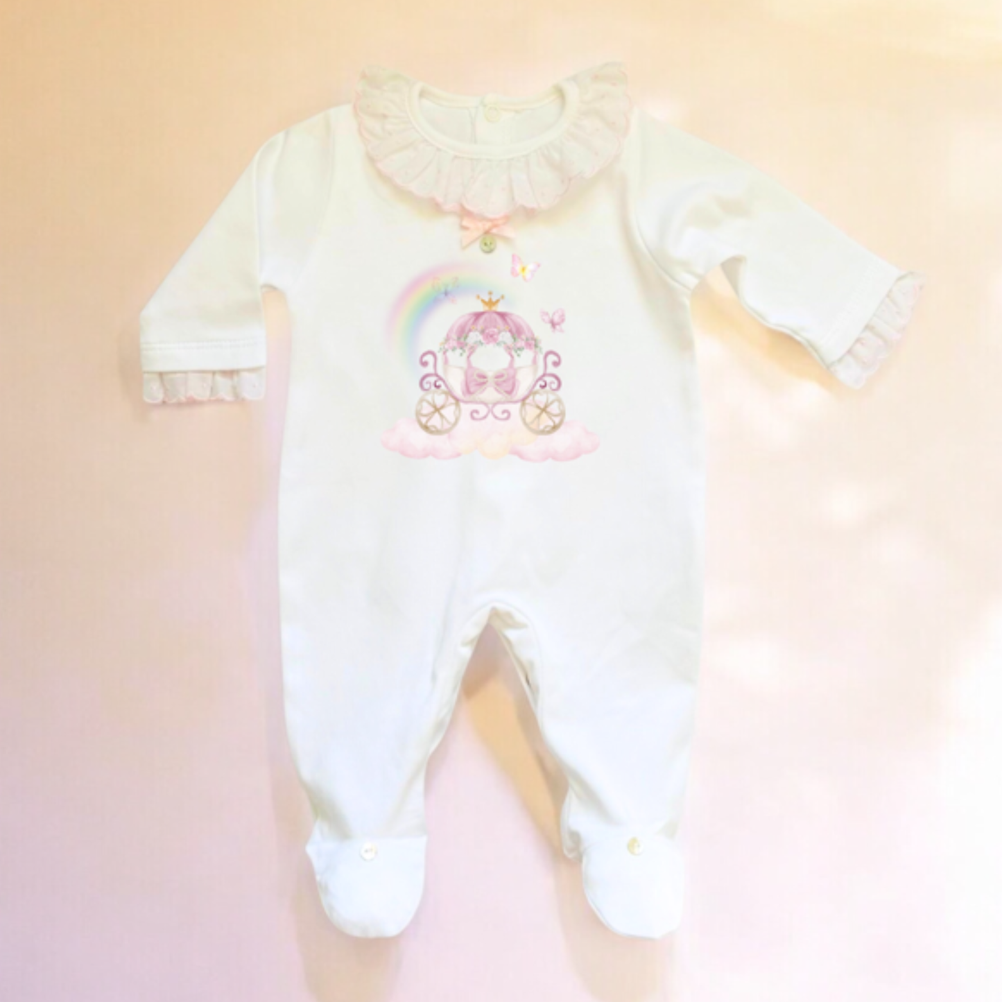 Fairytale Rainbow Carriage  Baby grow
