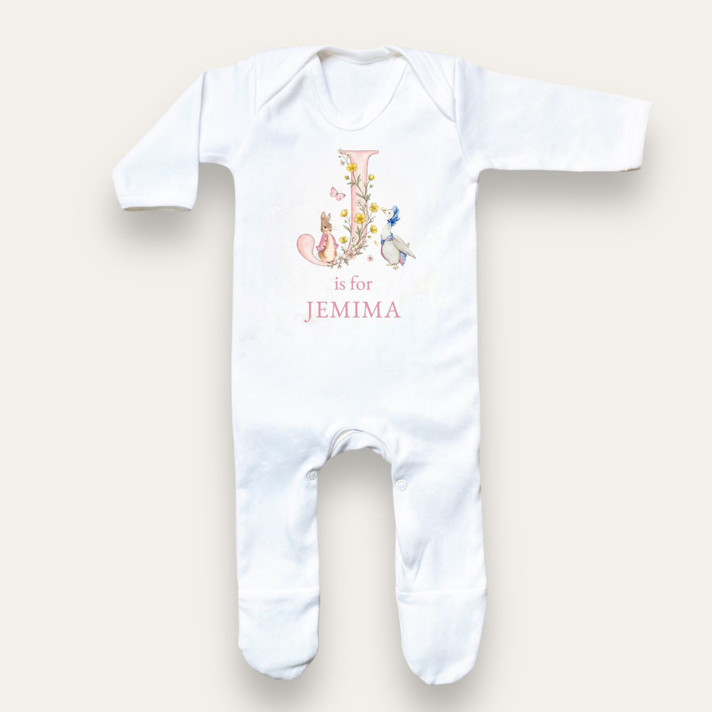 Girls initial Sleepsuit - Personalise me