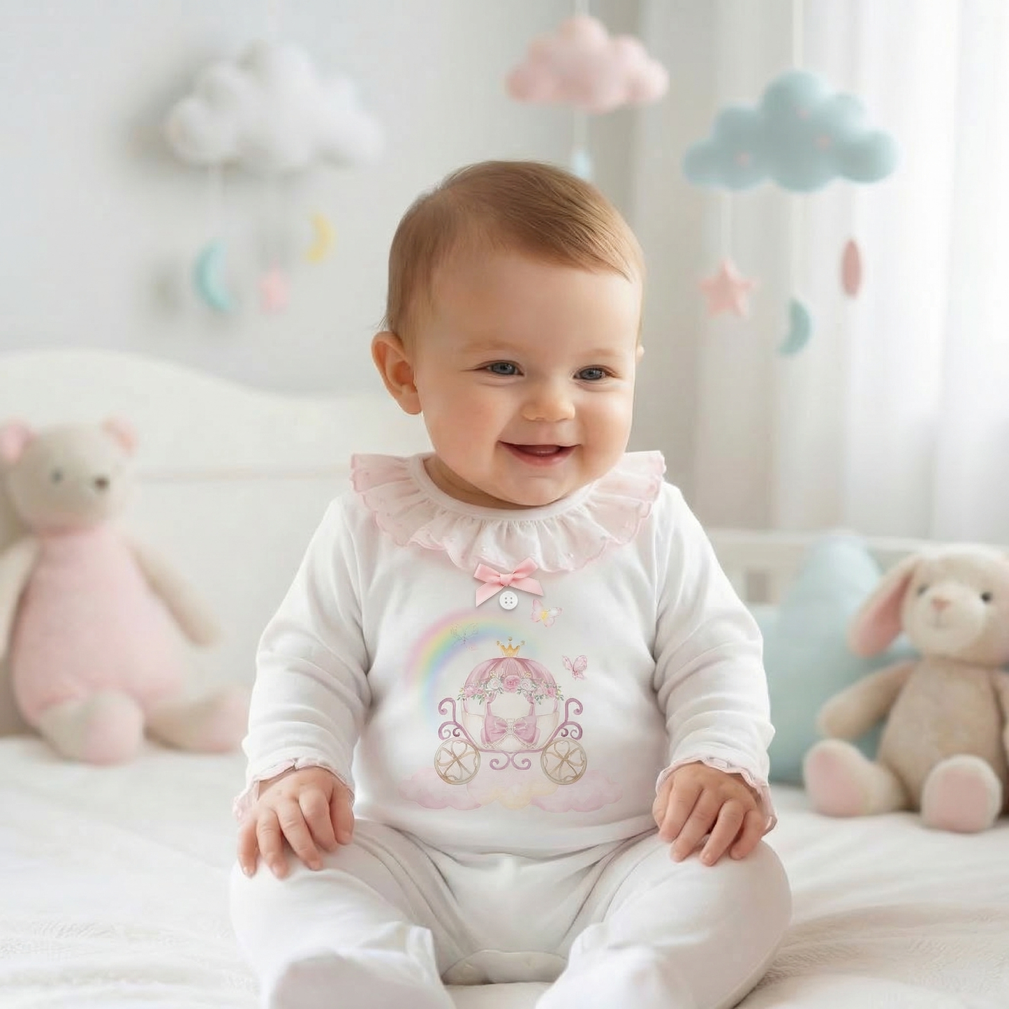 Fairytale Rainbow Carriage  Baby grow