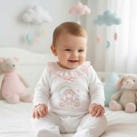 Fairytale Rainbow Carriage  Baby grow