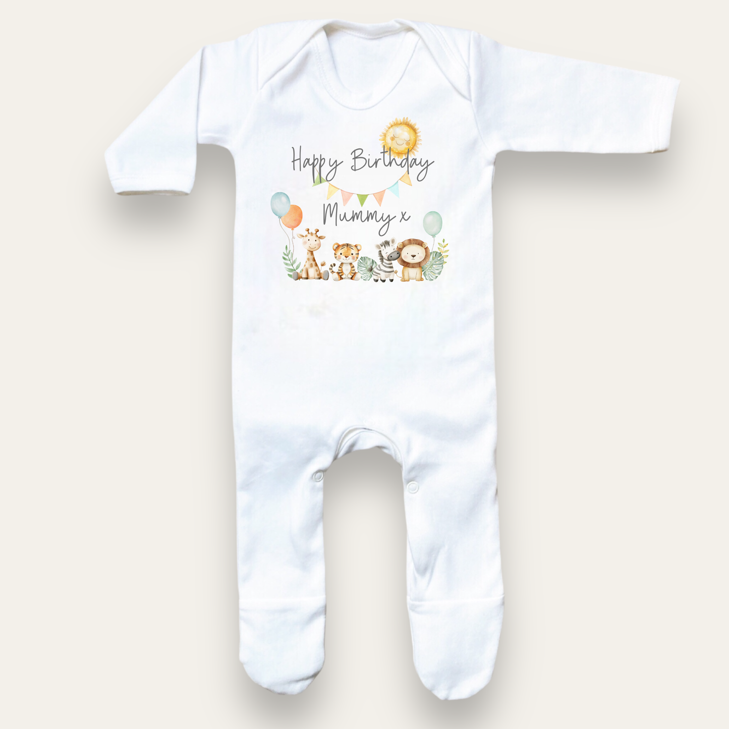 Happy Birthday Sleepsuit - Personalise me