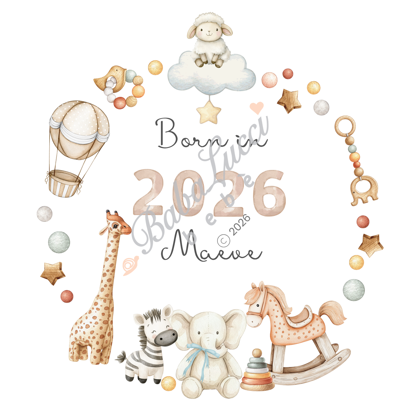 Organic Cotton Born in 2026 Toys Sleepsuit - Personalise me