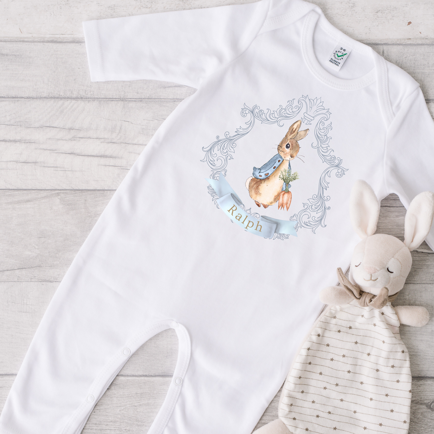 Peter Rabbit Crest Sleepsuit - Personalise me