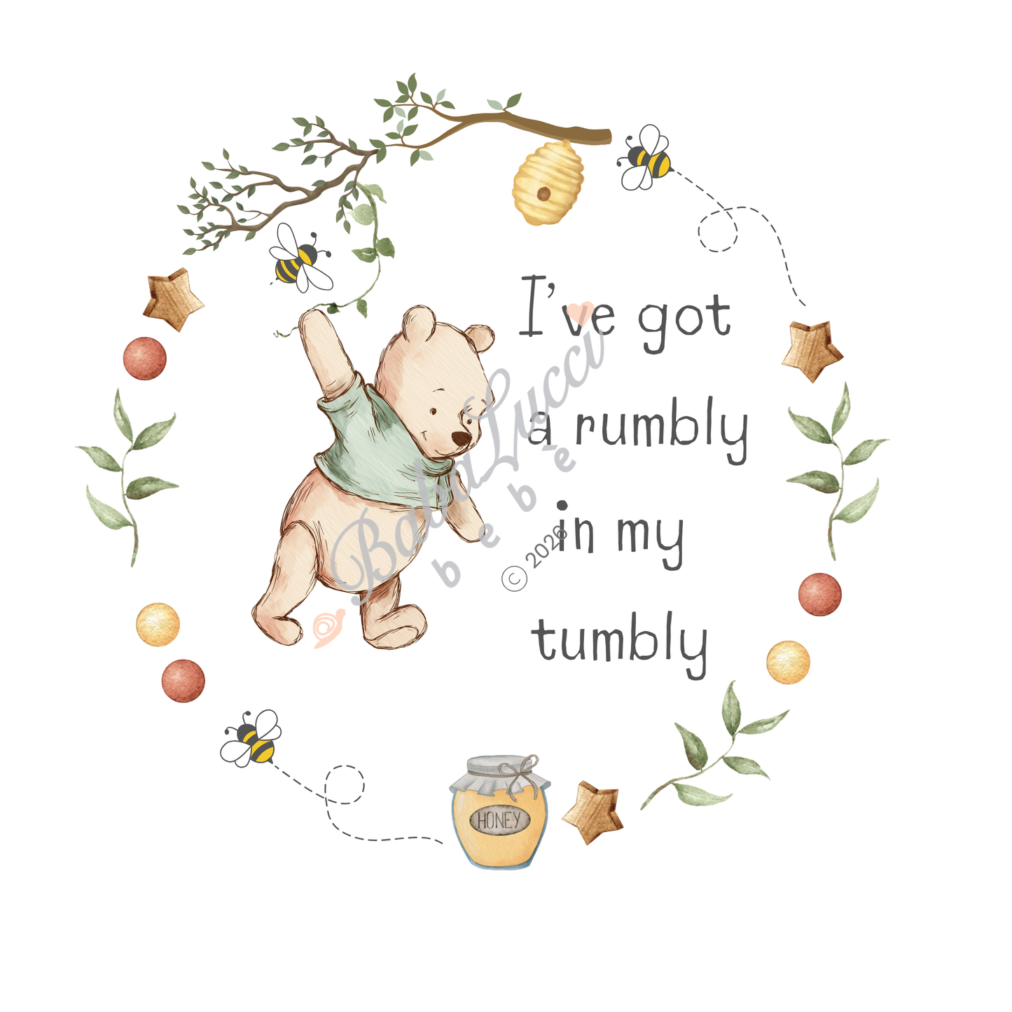 Organic Cotton Honey Bear Sleepsuit