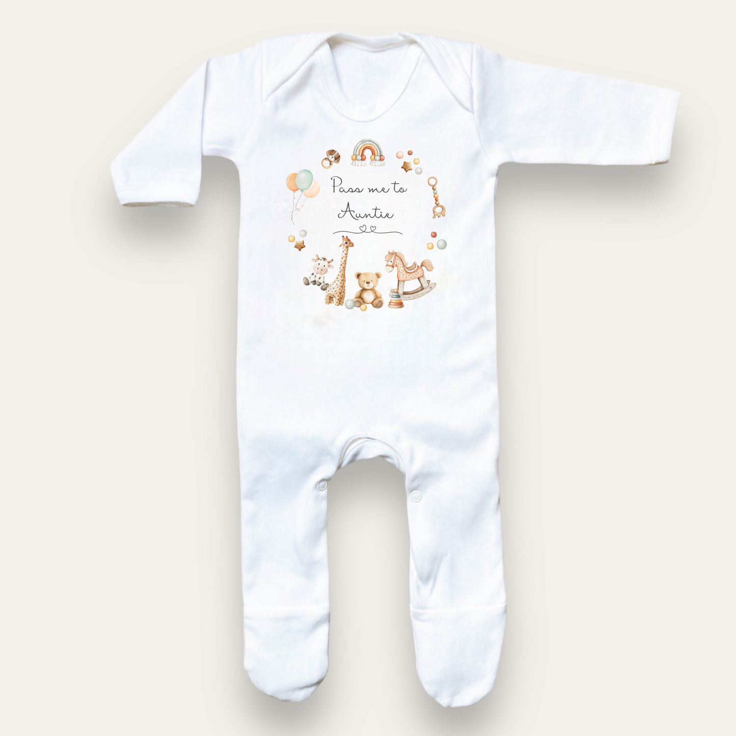 Pass me to- Grandma, Grandad, Auntie Sleepsuit - Personalise me