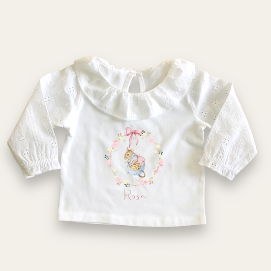 Beatrix Potter Girls frilly top- Personalise me