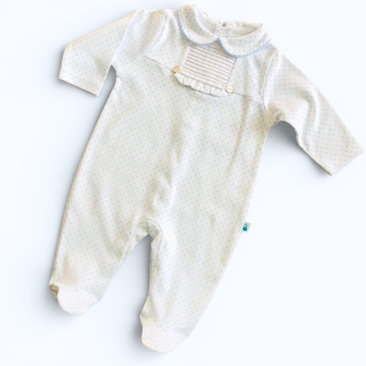 White Sleepsuit with polka dots