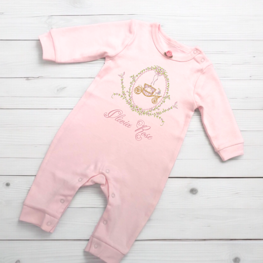 Pink Fairytale carriage Romper - Personalise me