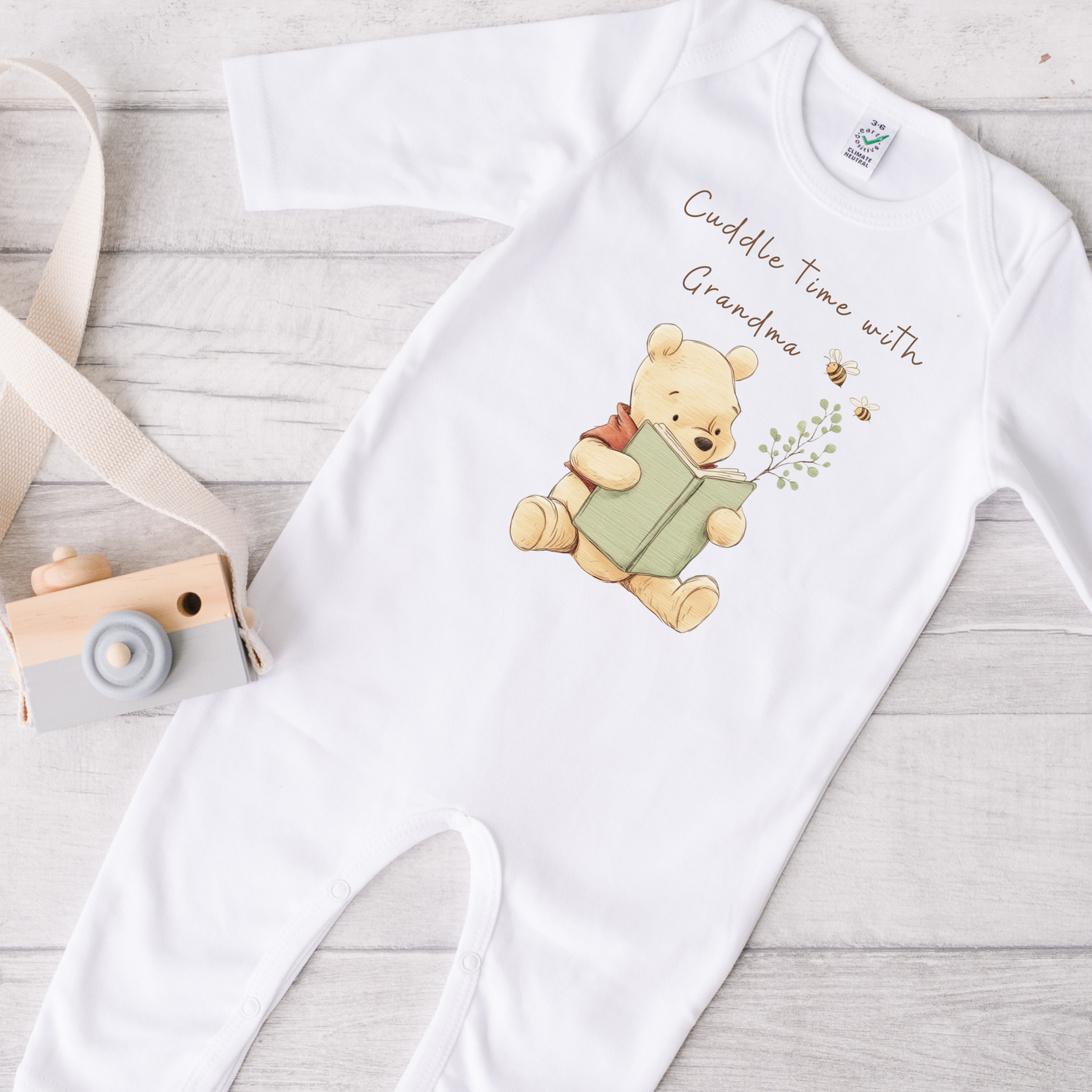 Honey Bear Cuddle time Sleep suit - Personalise me