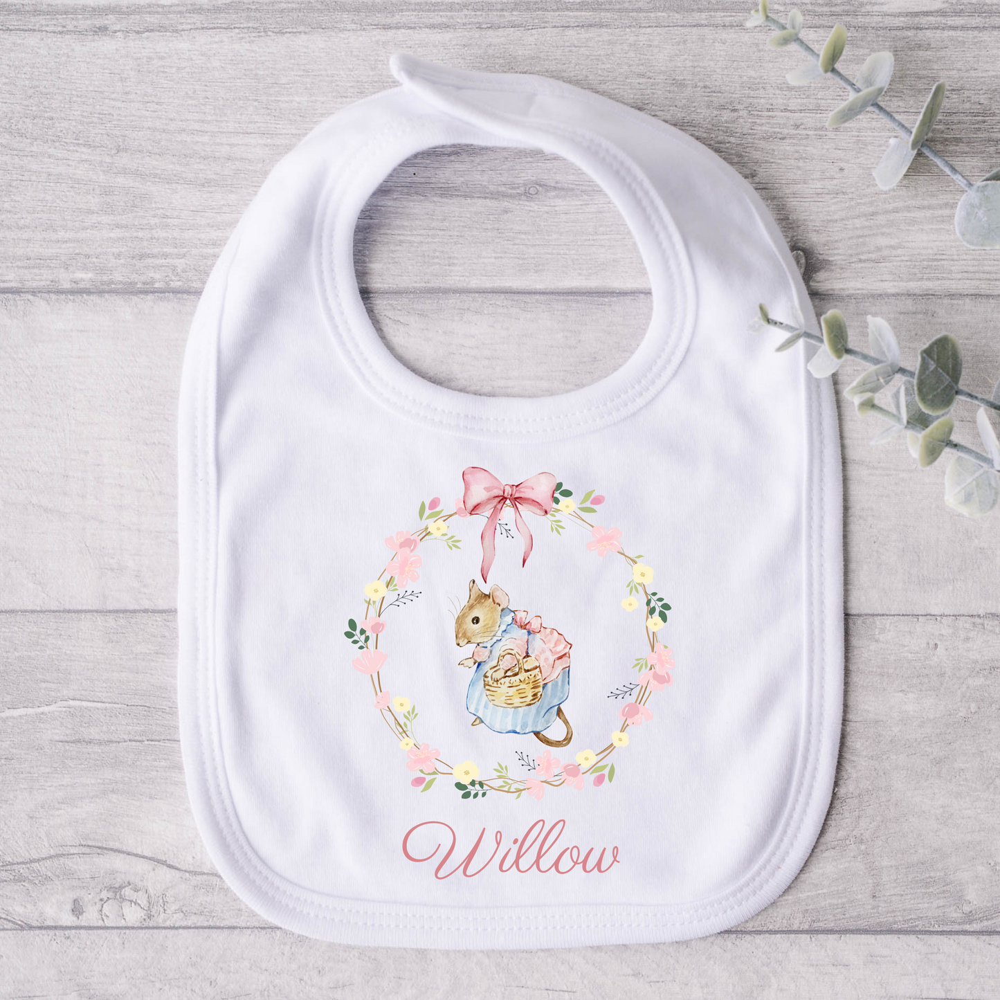 Beatrix Potter Mrs Tittle-mouse Bib - Personalise me