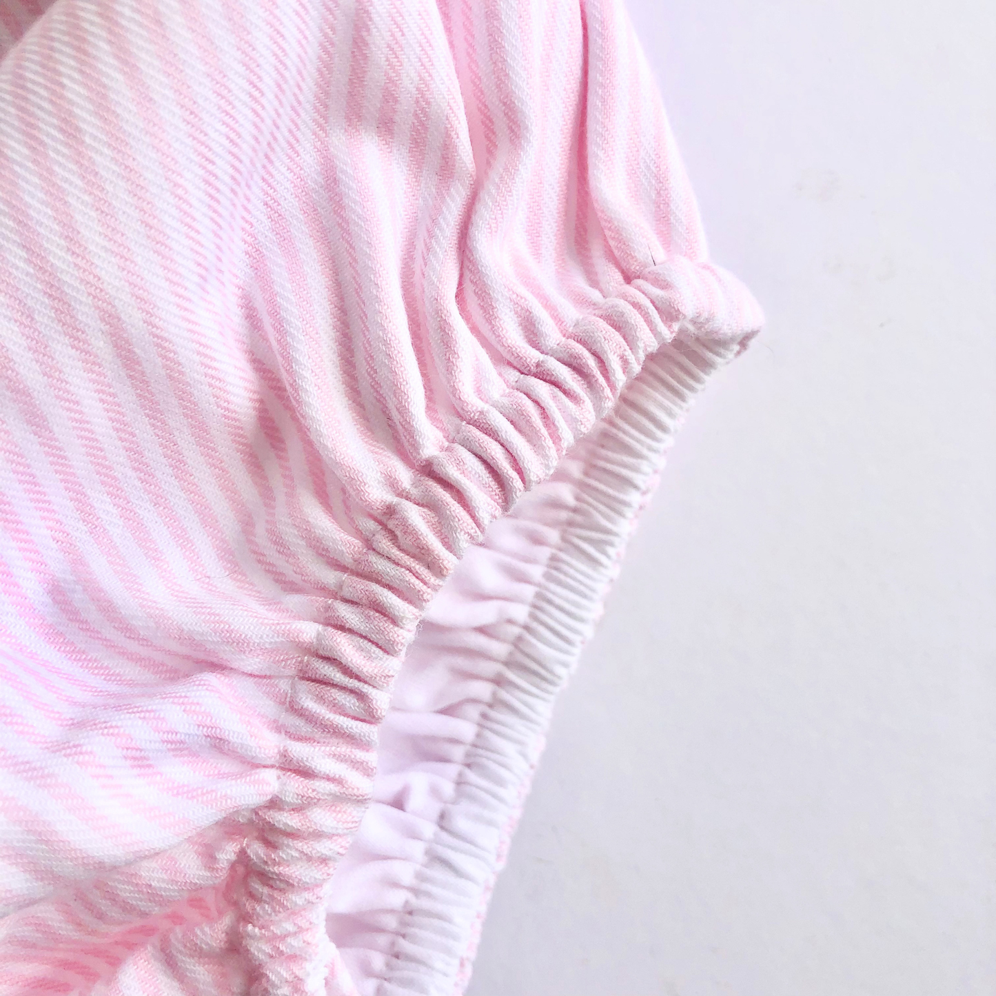 Pink stripe romper and bonnet
