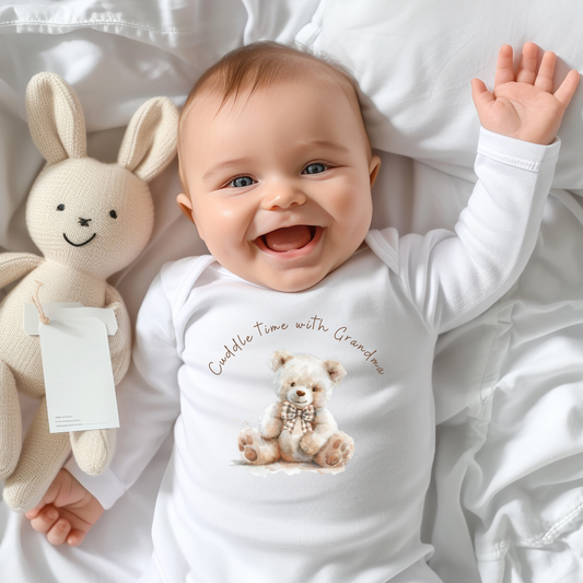 Cuddle time with - Grandma, Grandad, Auntie etc Sleepsuit - Personalise me