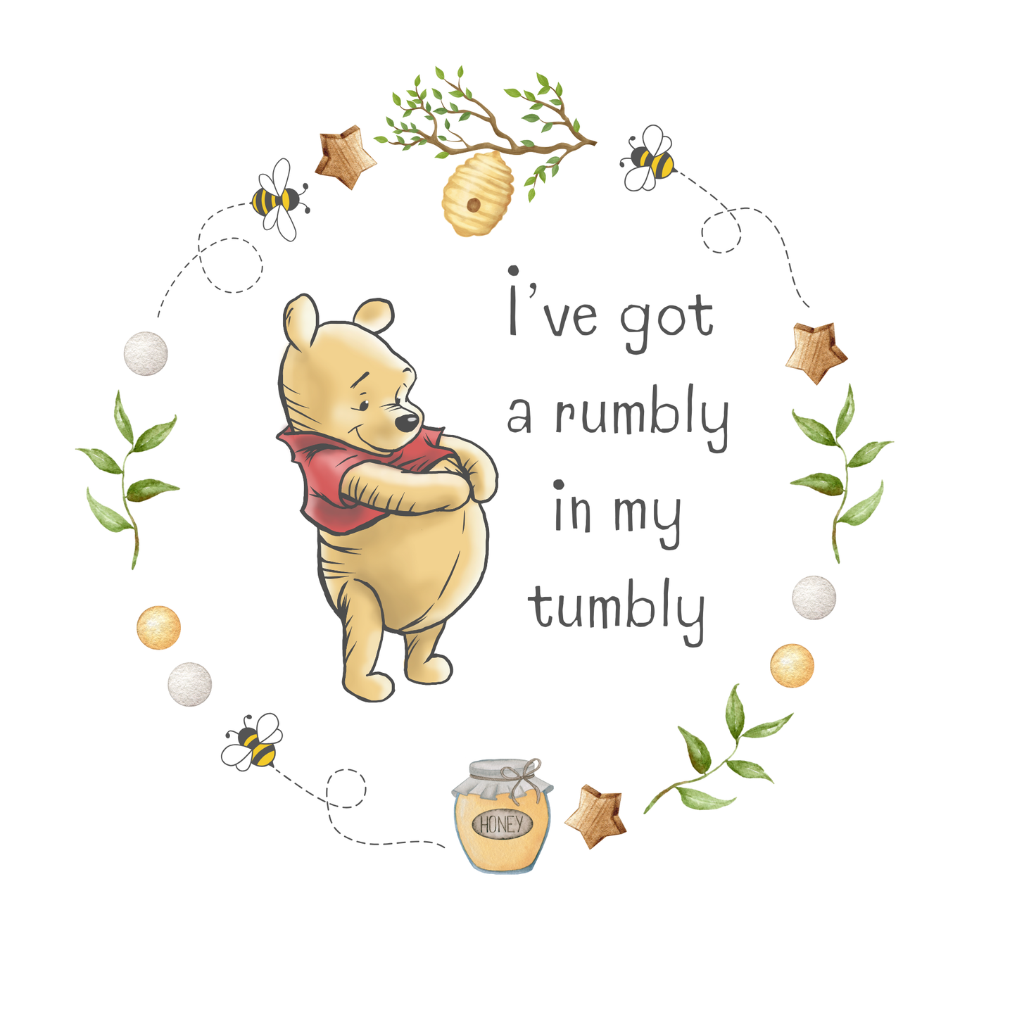 Pooh Bear I've got a rumbly in my tumbly Sleepsuit