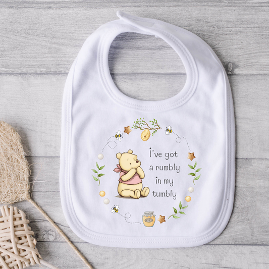 Pink Pooh Bear Bib - Personalise me