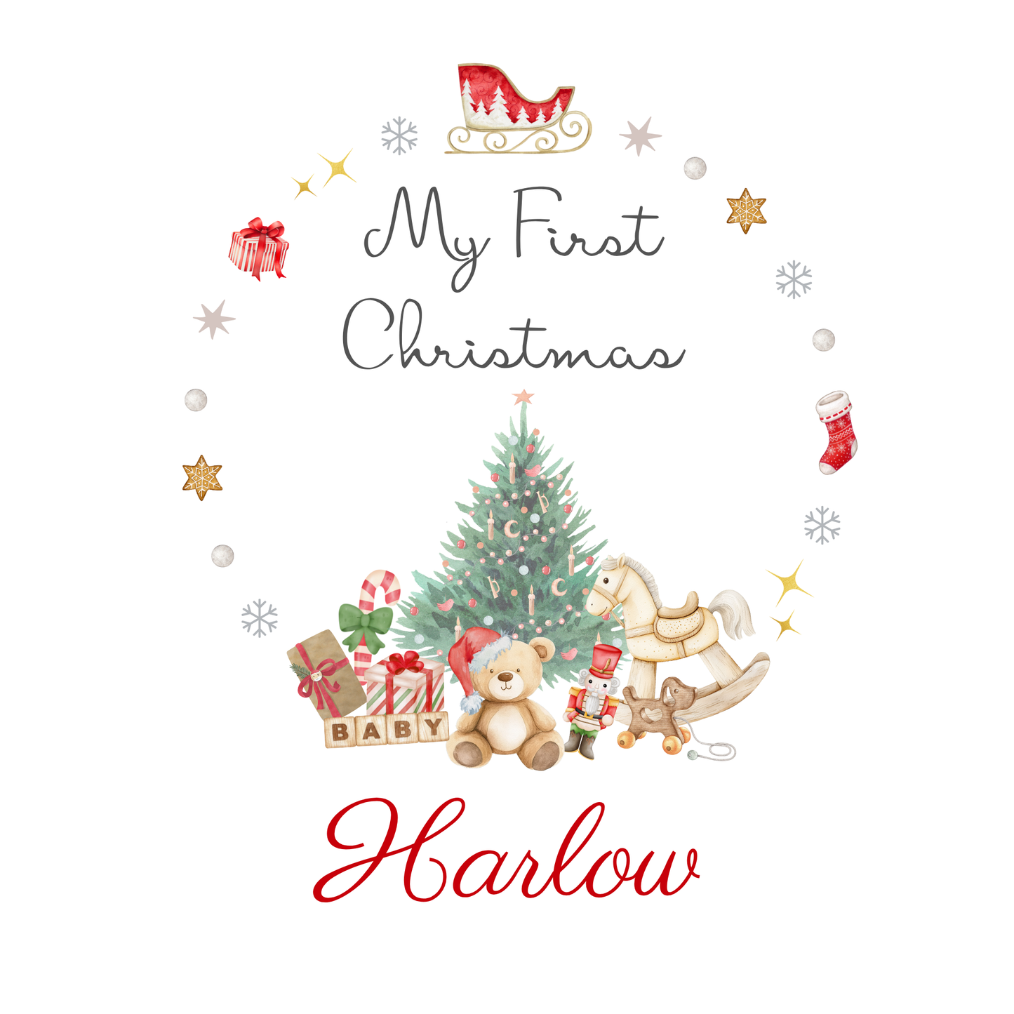 My First Christmas Sleepsuit - Personalise me