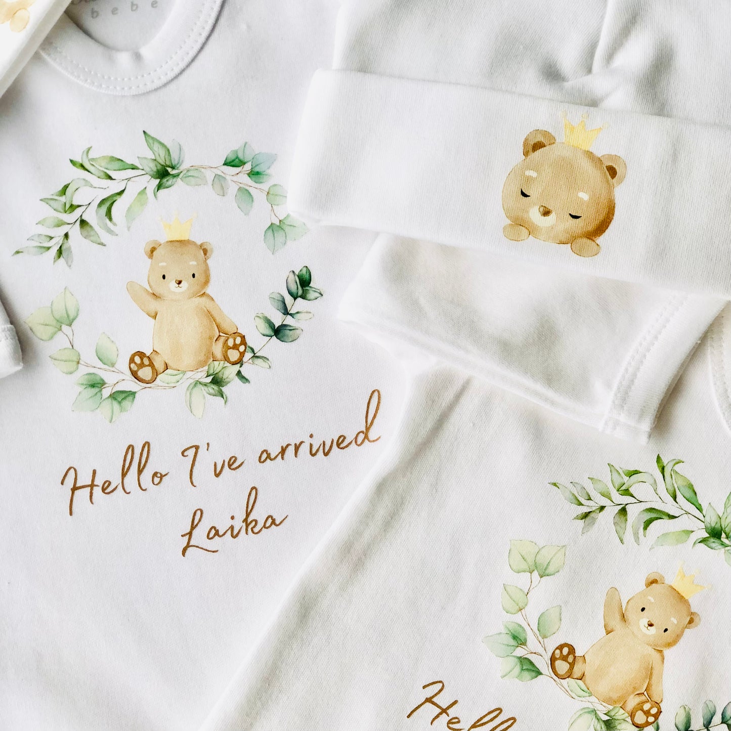 Baby bear sleep suit - Personalise me