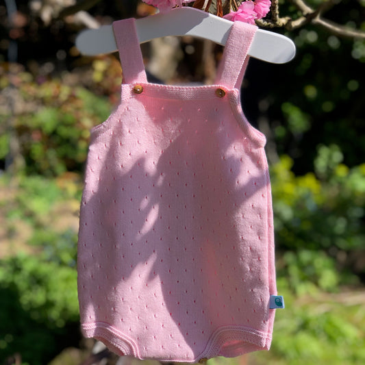 Baby Romper - Pink Pointelle