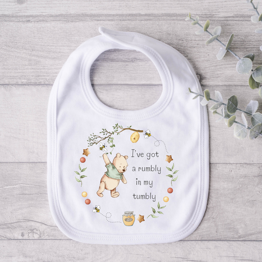 Organic Cotton Honey Bear Bib