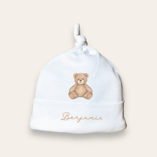 Teddy bear hat. Front view