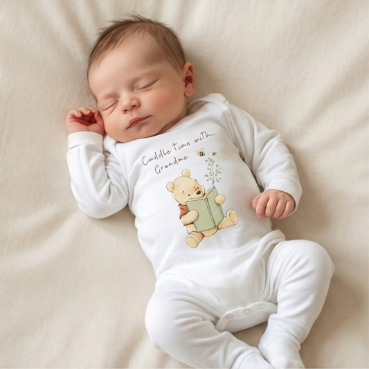 Honey Bear Cuddle time Sleep suit - Personalise me