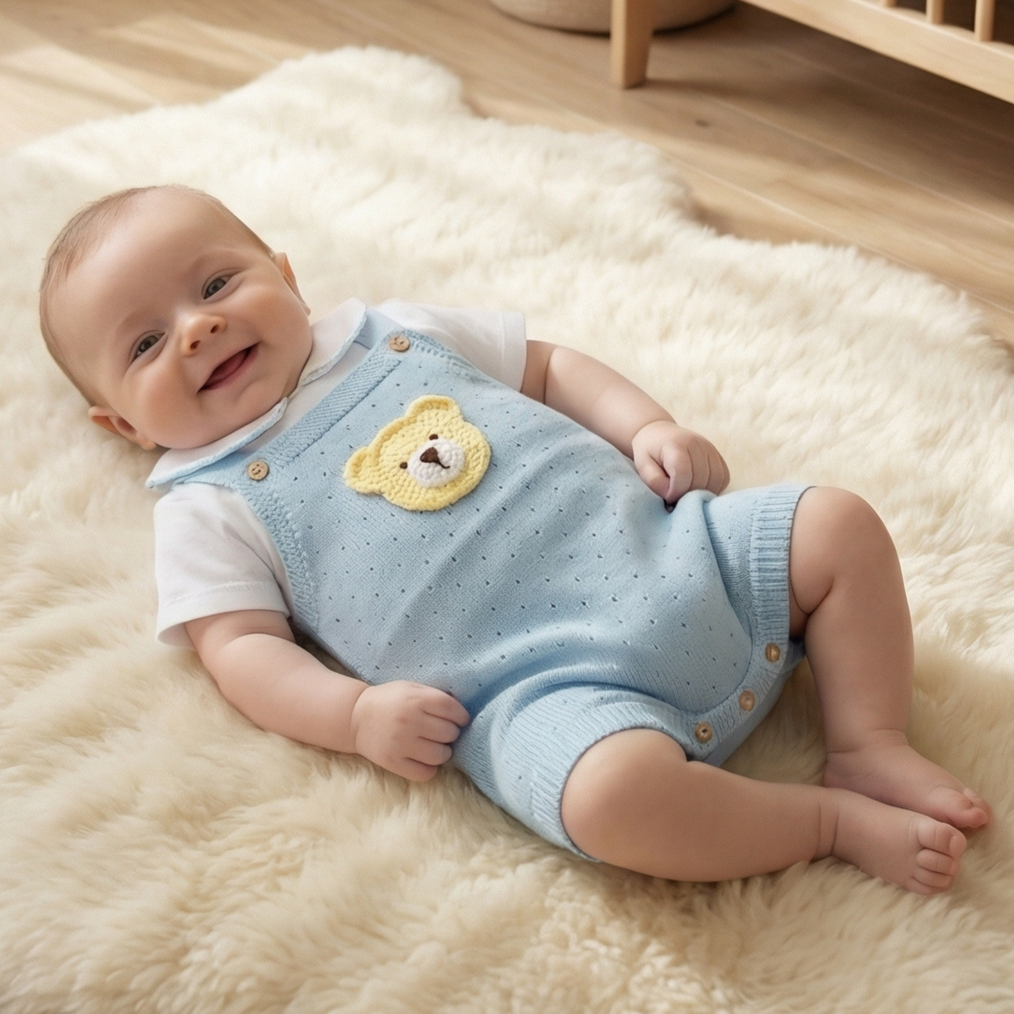 Baby Blue Pointelle knit 2 piece set