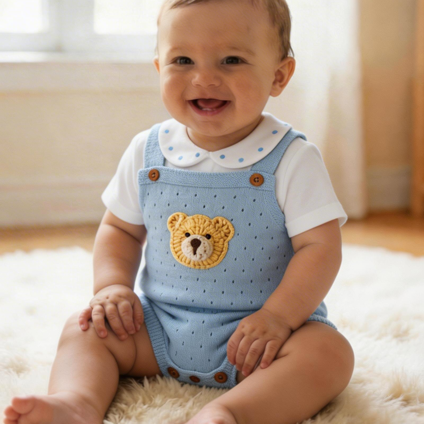 Baby Blue Pointelle knit 2 piece set